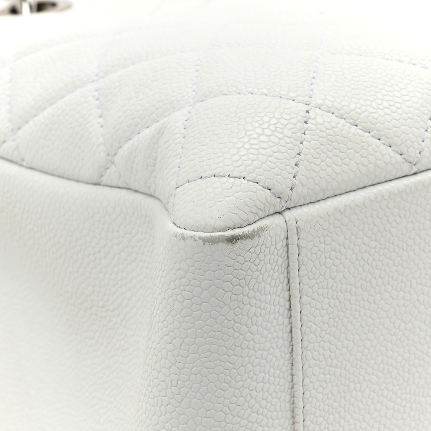 Caviar Quilted Grand Shopping Tote GST White