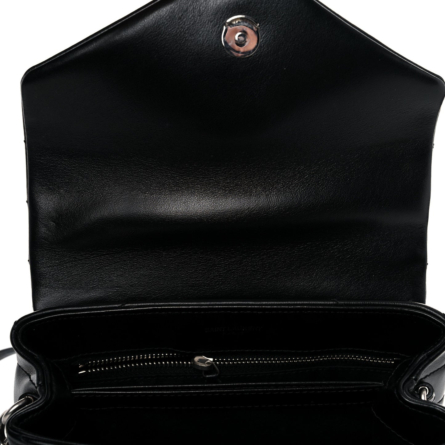 Calfskin Y Quilted Monogram Toy Loulou Crossbody Bag Black