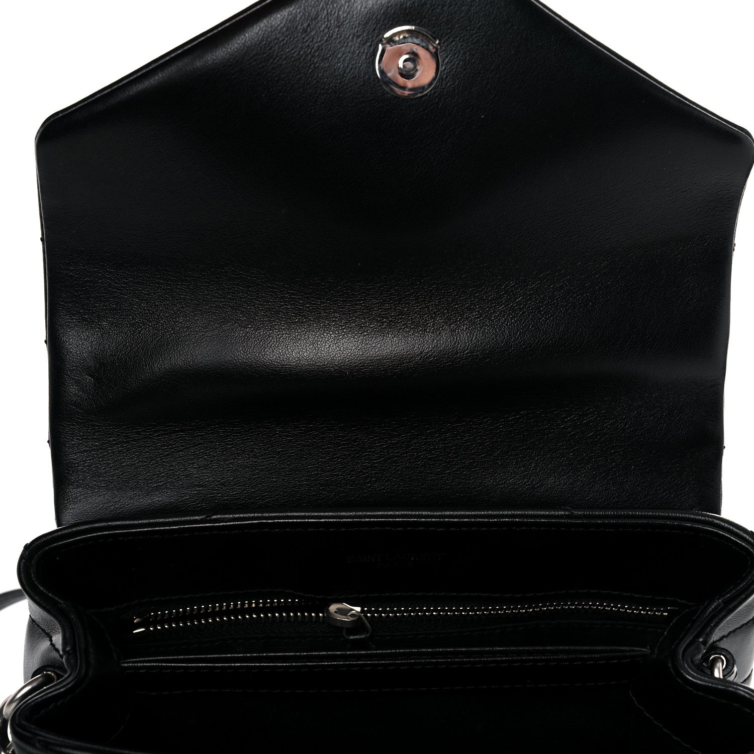 Saint Laurent Calfskin Y Quilted Monogram Toy Loulou Crossbody Bag Black 11 of 11