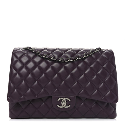 Chanel Lambskin Quilted Maxi Double Flap Plum 1 of 10