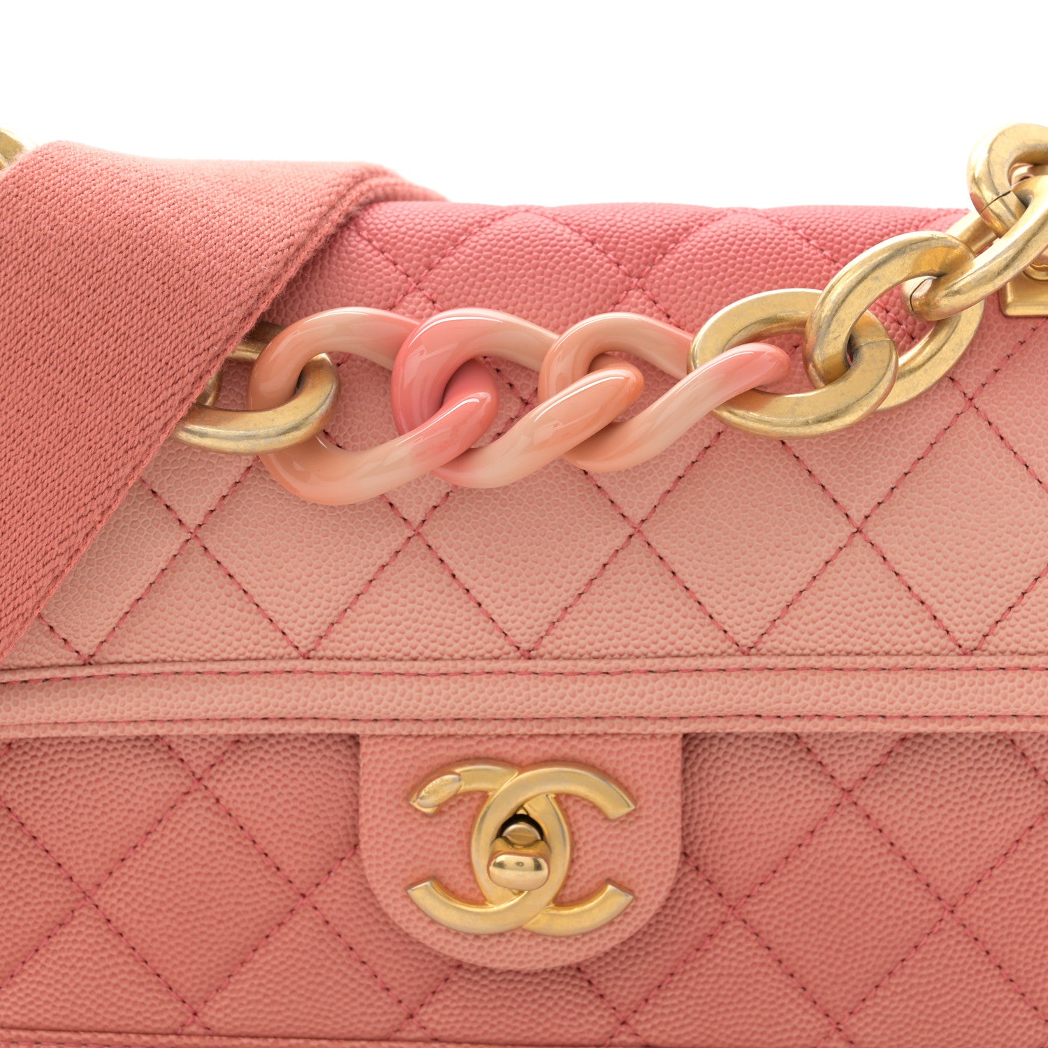 Chanel Caviar Quilted Small Sunset On The Sea Flap Coral 8 of 10