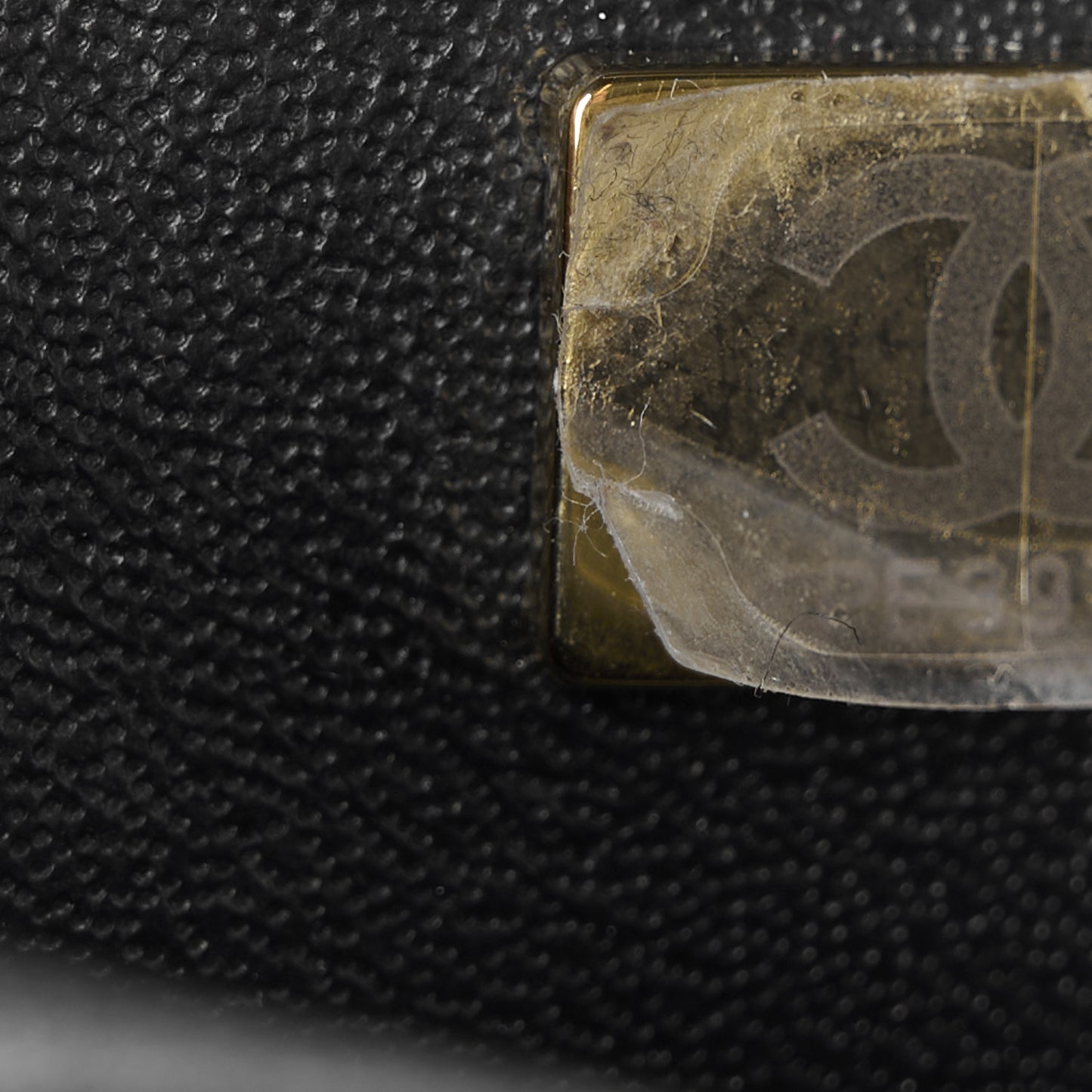 Velvet Quilted Crystal CC Mini Flap Black