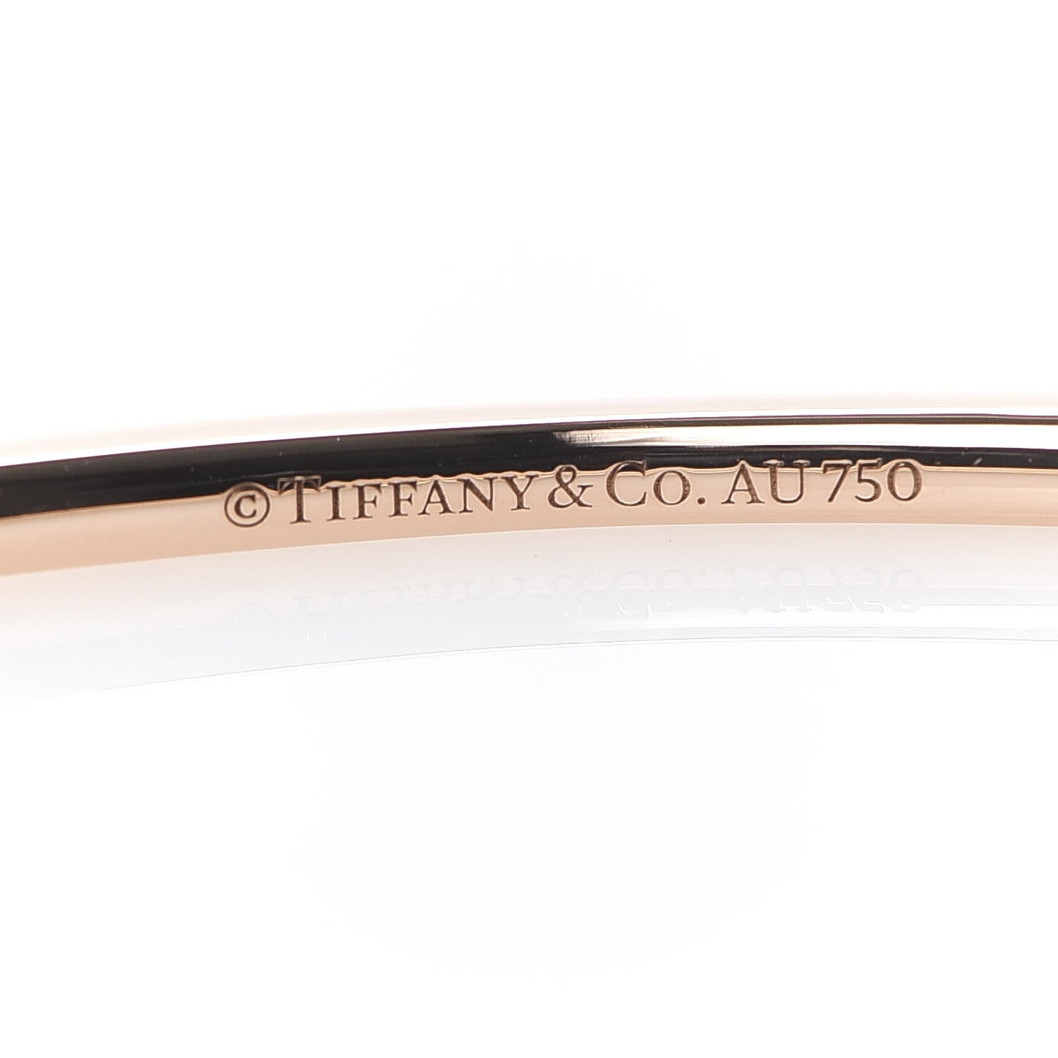 Tiffany 18K Rose Gold Diamond Metro Hinged Bangle Bracelet 4 of 6