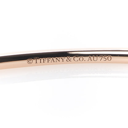 Tiffany 18K Rose Gold Diamond Metro Hinged Bangle Bracelet 4 of 6