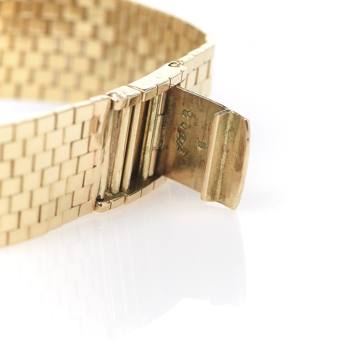 18K Yellow Gold 25mm Classique Square Manual Winding Watch Beige 6290
