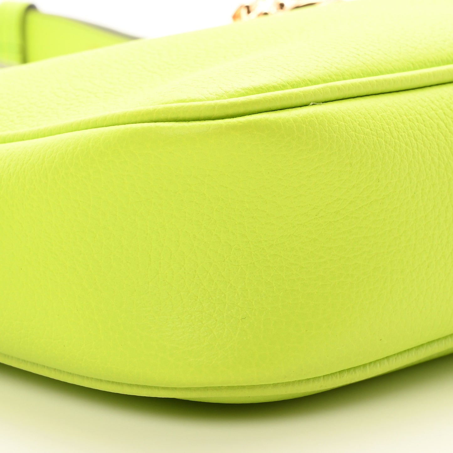 Grained Calfskin Medusa Shoulder Bag Lime