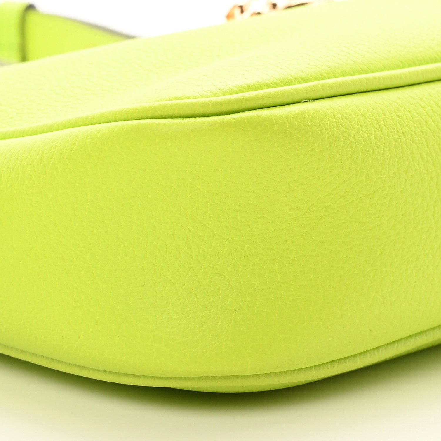 Versace Grained Calfskin Medusa Shoulder Bag Lime 9 of 10