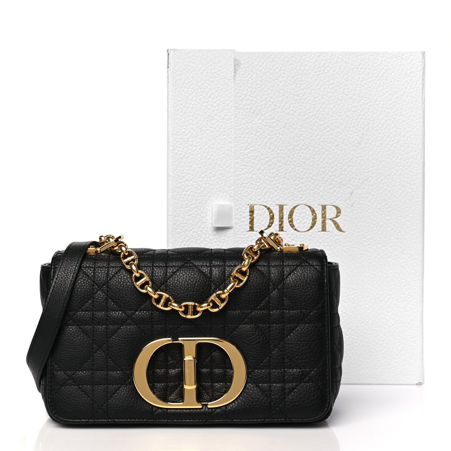 Christian Dior Calfskin Cannage Small Caro Bag Black 11 of 11
