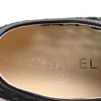 Chanel Calfskin Hollow Out Flower Sneakers 36 Black 9 of 11