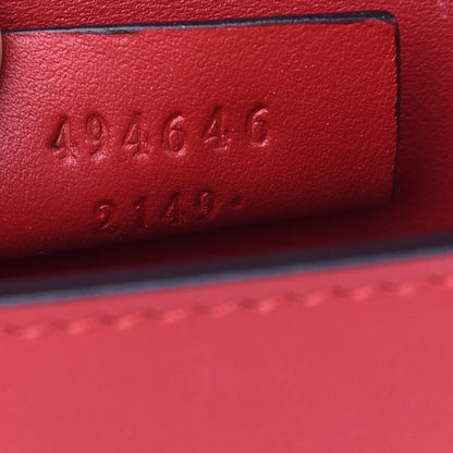 Gucci Calfskin Super Mini Sylvie Chain Shoulder Bag Hibiscus Red 6 of 8