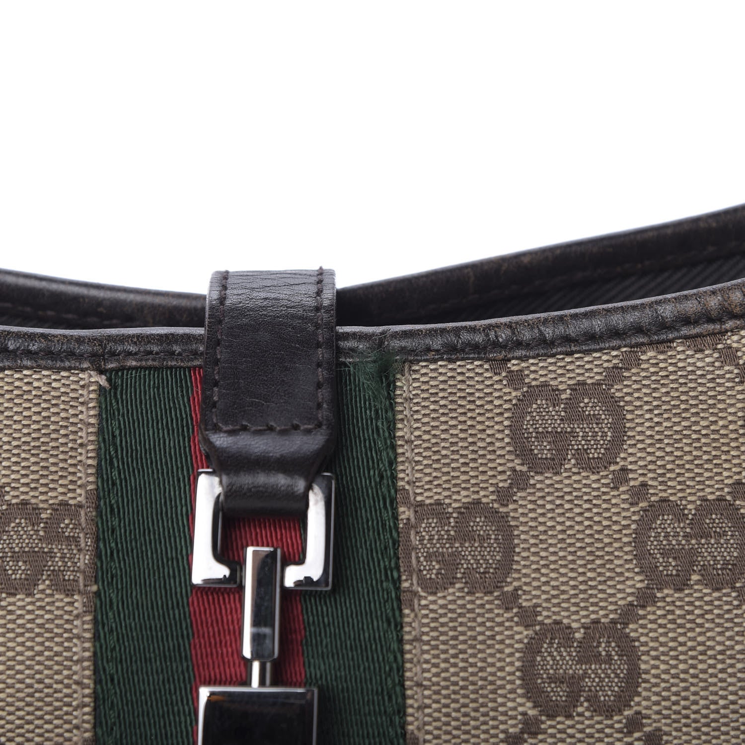 Gucci Monogram Web Small Jackie O Hobo Dark Brown 10 of 12
