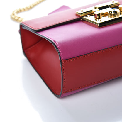 Gucci Calfskin Small Padlock Shoulder Bag New Rosette Hibiscus Red 8 of 9