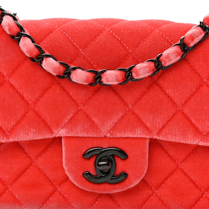 Chanel Velvet Quilted Mini Rectangular Flap Coral 8 of 10