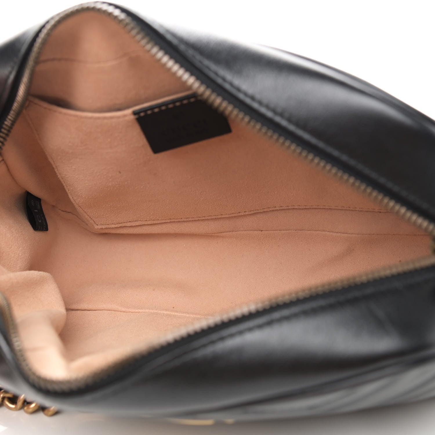 Gucci Calfskin Matelasse Small GG Marmont Chain Shoulder Bag Black 5 of 10