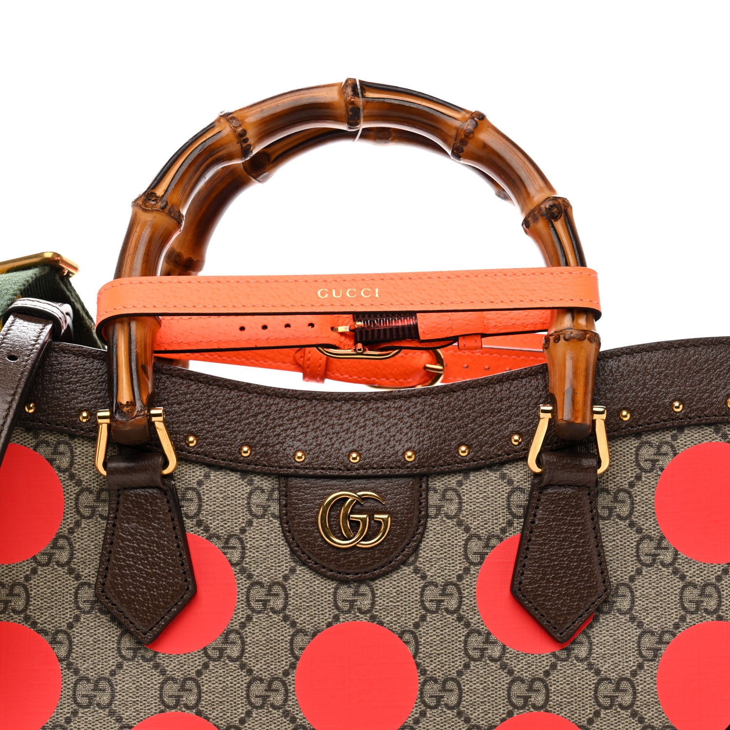 Gucci GG Supreme Monogram Equestrian Medium Diana Tote Bag Beige Multicolor New Acero 8 of 10