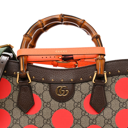 Gucci GG Supreme Monogram Equestrian Medium Diana Tote Bag Beige Multicolor New Acero 8 of 10