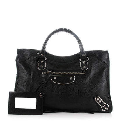 Balenciaga Chevre Silver Metallic Edge Hardware City Black 1 of 8