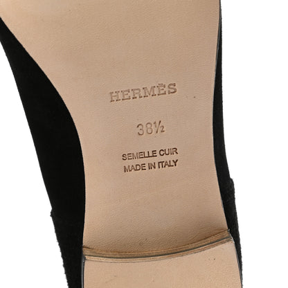 Hermes Suede Kelly Jumping Boots 38.5 Black 6 of 7