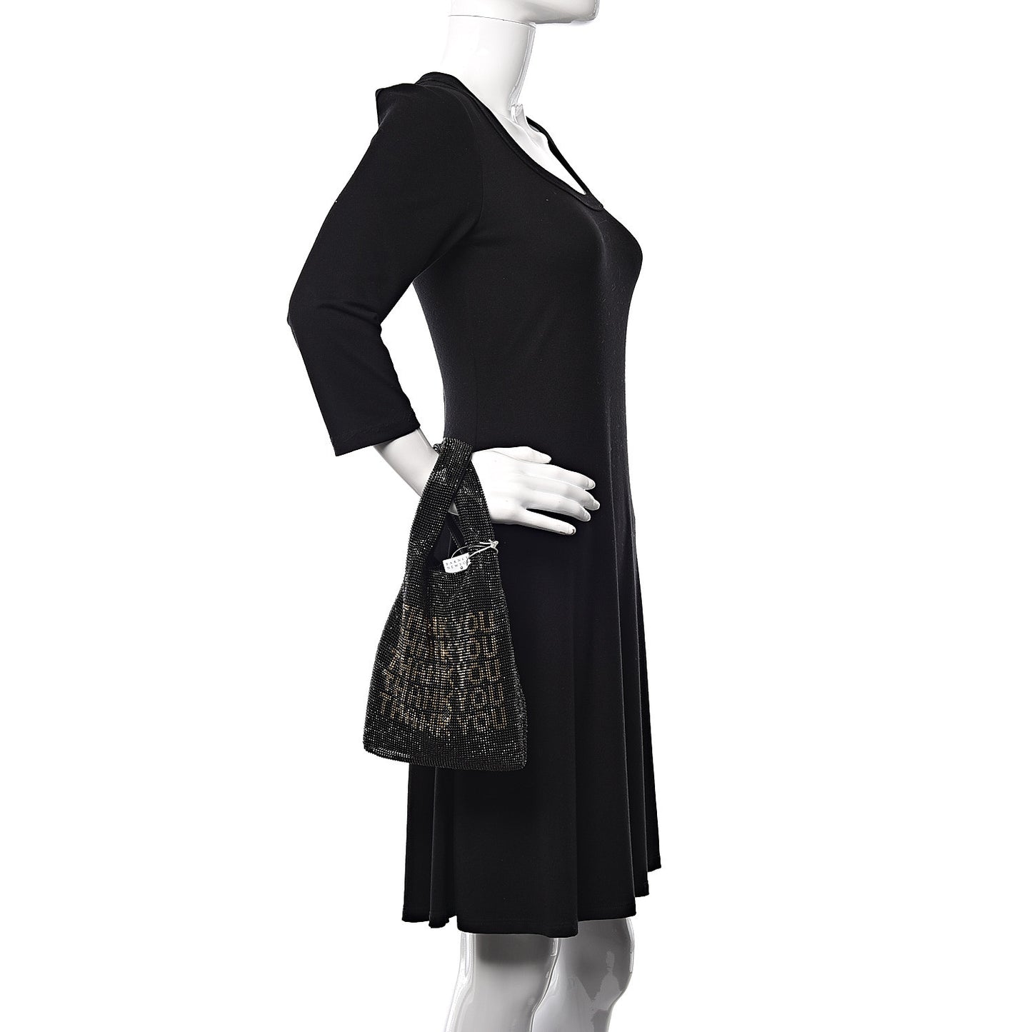 Crystal Wanglock Mini Shopper Black