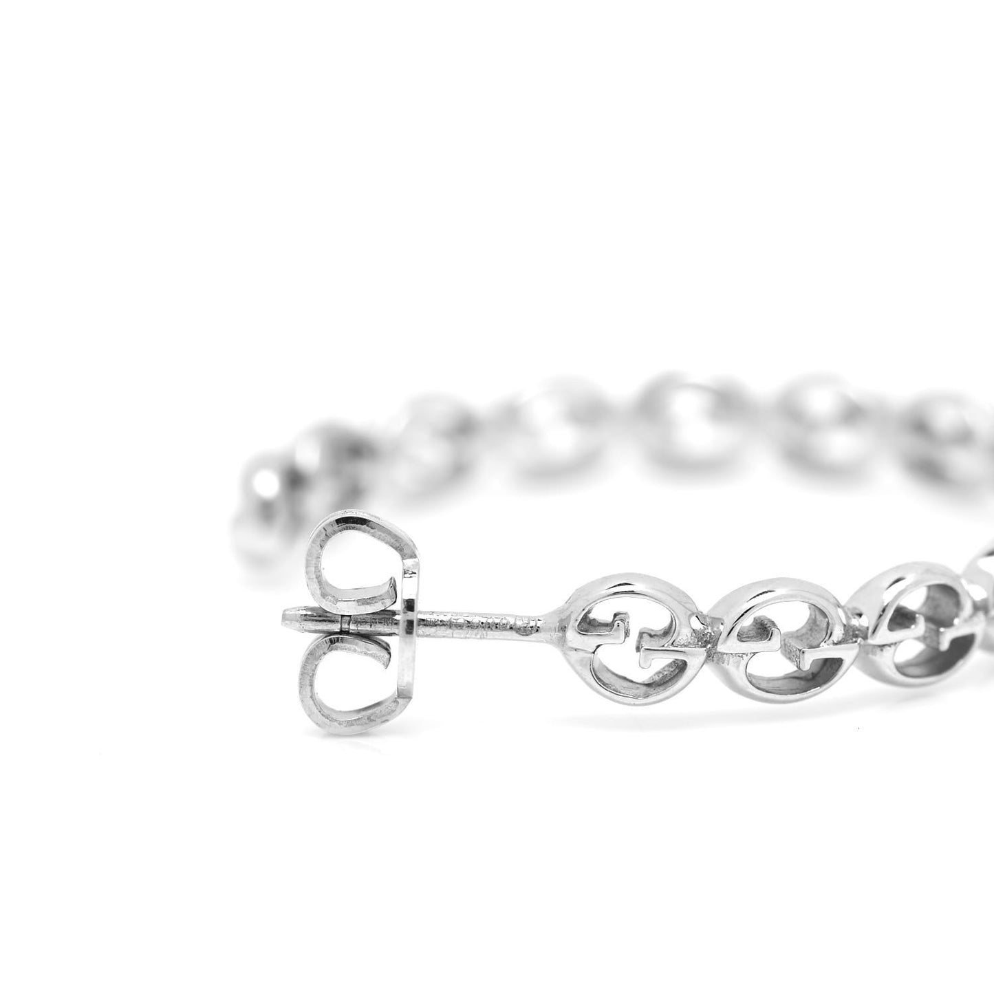 18K White Gold Interlocking GG Hoop Earrings