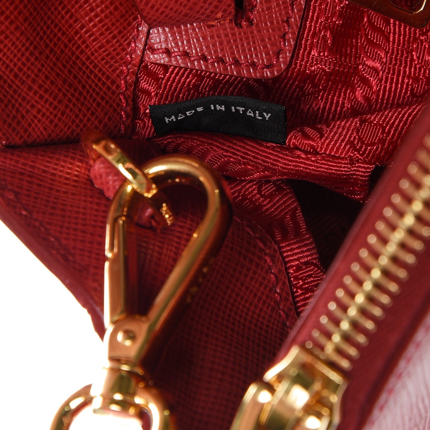 Prada Saffiano Mini Galleria Double Zip Tote Fuoco 8 of 8