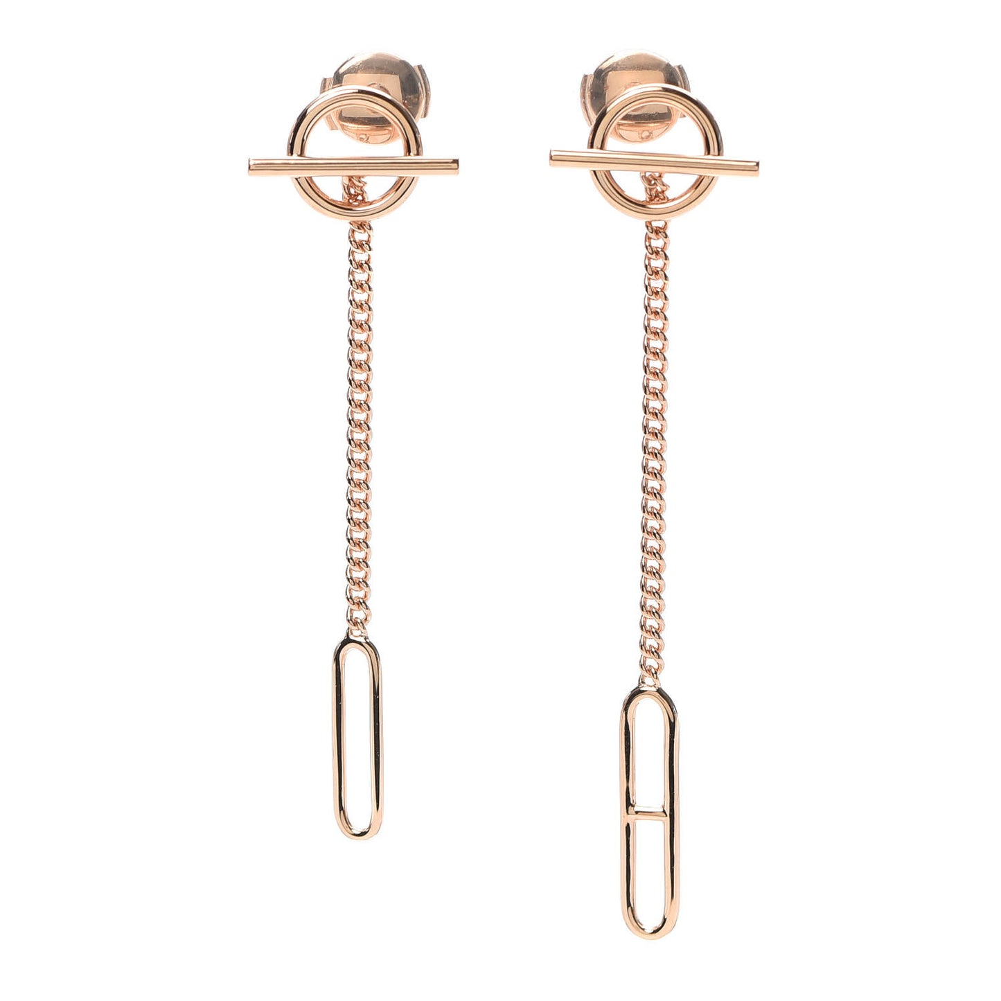 18K Rose Gold Echappee Asymmetric Earrings
