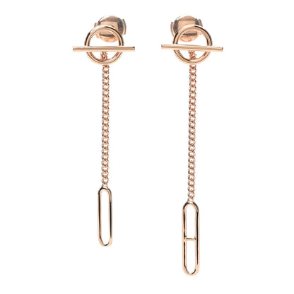 Hermes 18K Rose Gold Echappee Asymmetric Earrings 1 of 5