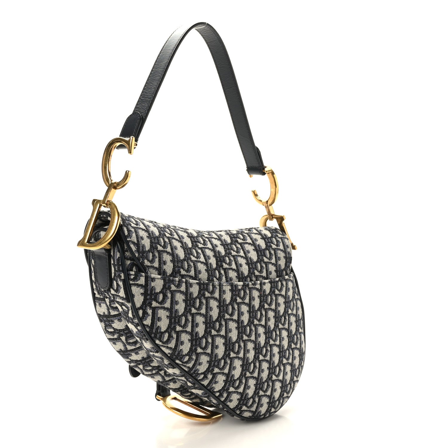 Christian Dior Oblique Saddle Bag Blue 3 of 9
