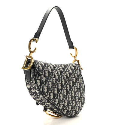 Christian Dior Oblique Saddle Bag Blue 3 of 9