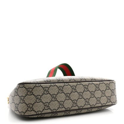 Gucci GG Supreme Monogram Textured Dollar Calfskin Web Small Ophidia GG Handbag Beige Ebony New Acero 4 of 10