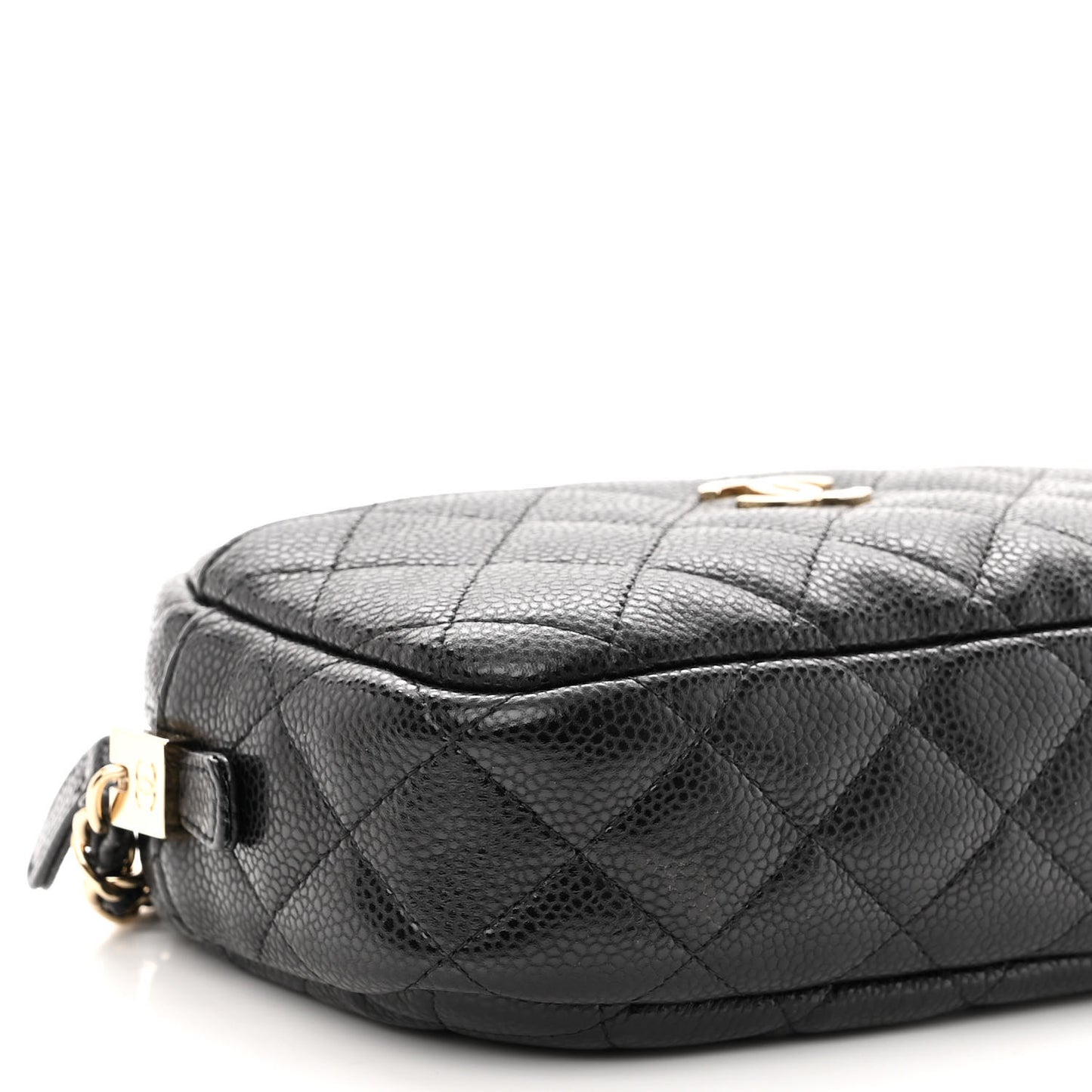 Caviar Quilted Small Timeless Camera Case Black