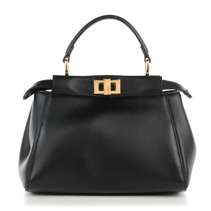 Fendi Nappa Mini Peekaboo Iconic Satchel Black 1 of 10