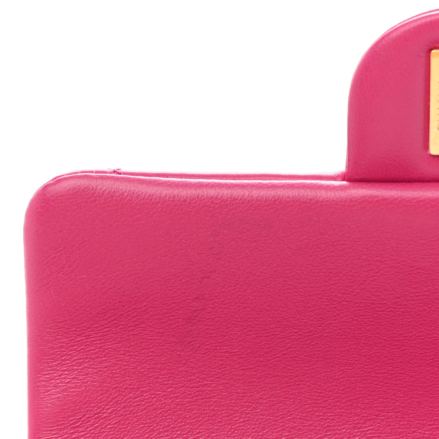 Chanel Lambskin Quilted Small Chain Top Handle Flap Fuchsia 12 of 16