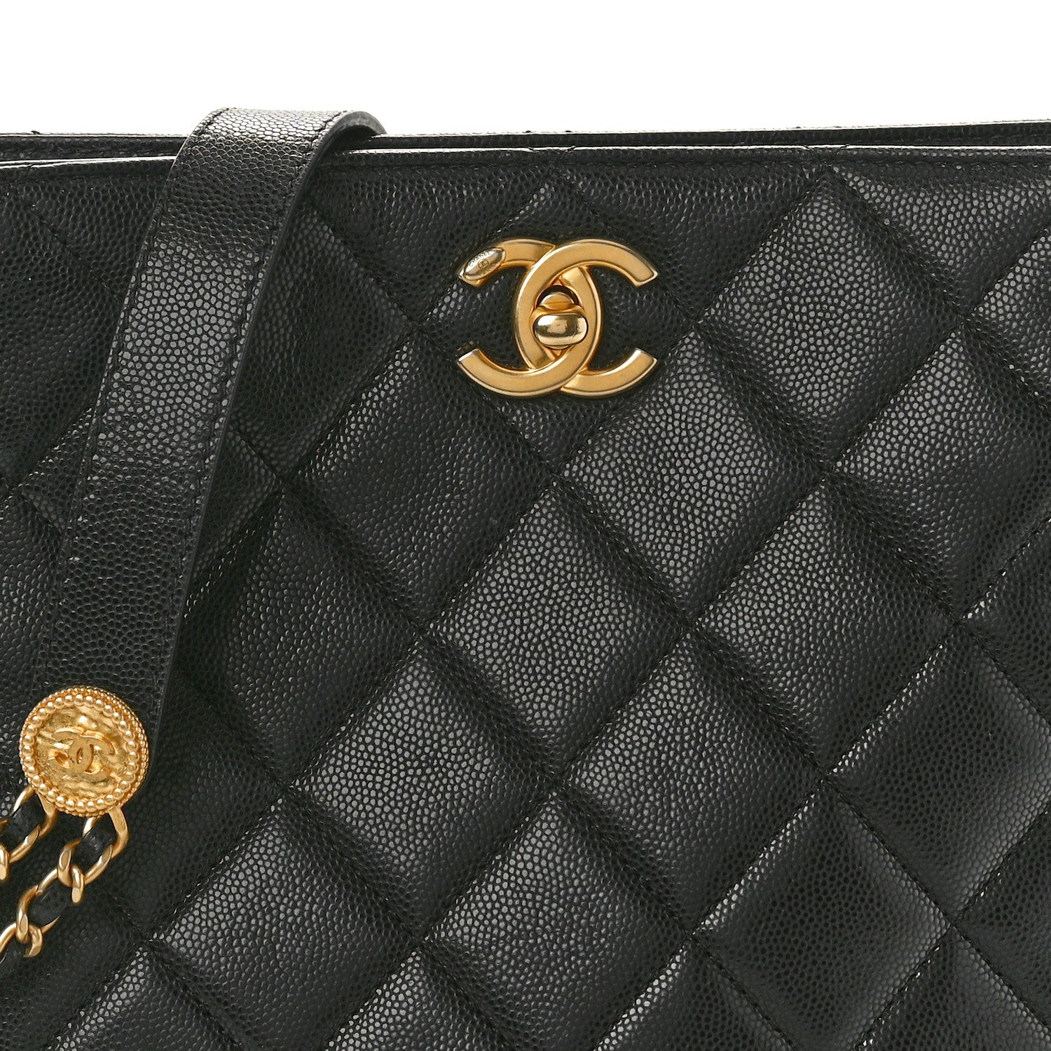 Chanel Caviar Quilted Twist Your Buttons Hobo Black 8 of 10
