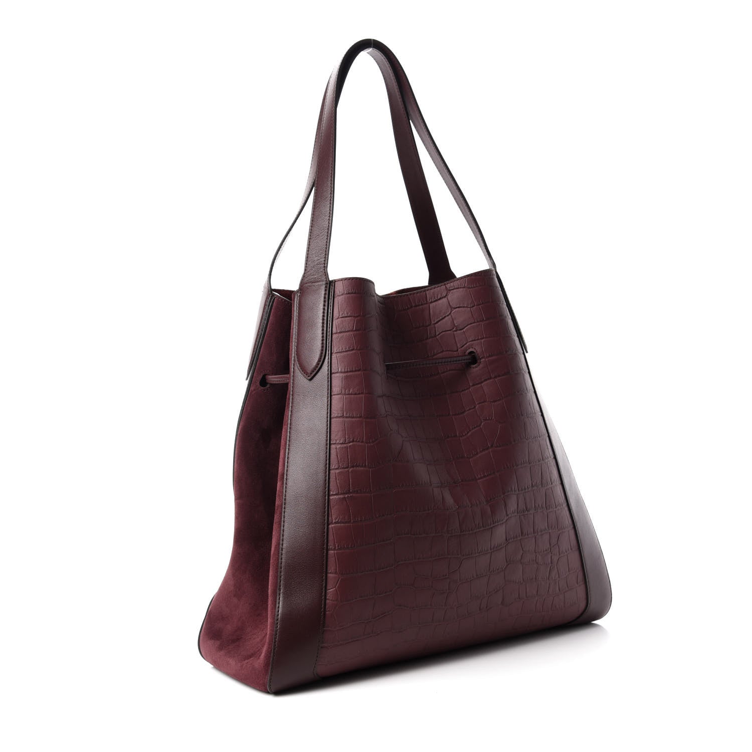 Mulberry Crocodile Embossed Matte Calfskin Millie Tote Burgundy 3 of 9