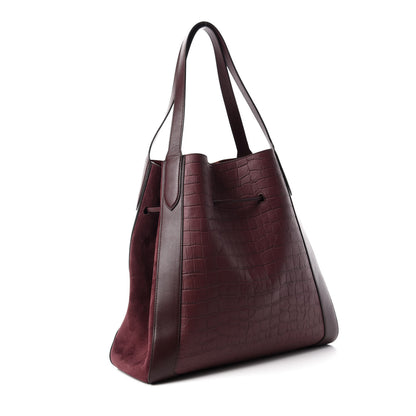 Mulberry Crocodile Embossed Matte Calfskin Millie Tote Burgundy 3 of 9