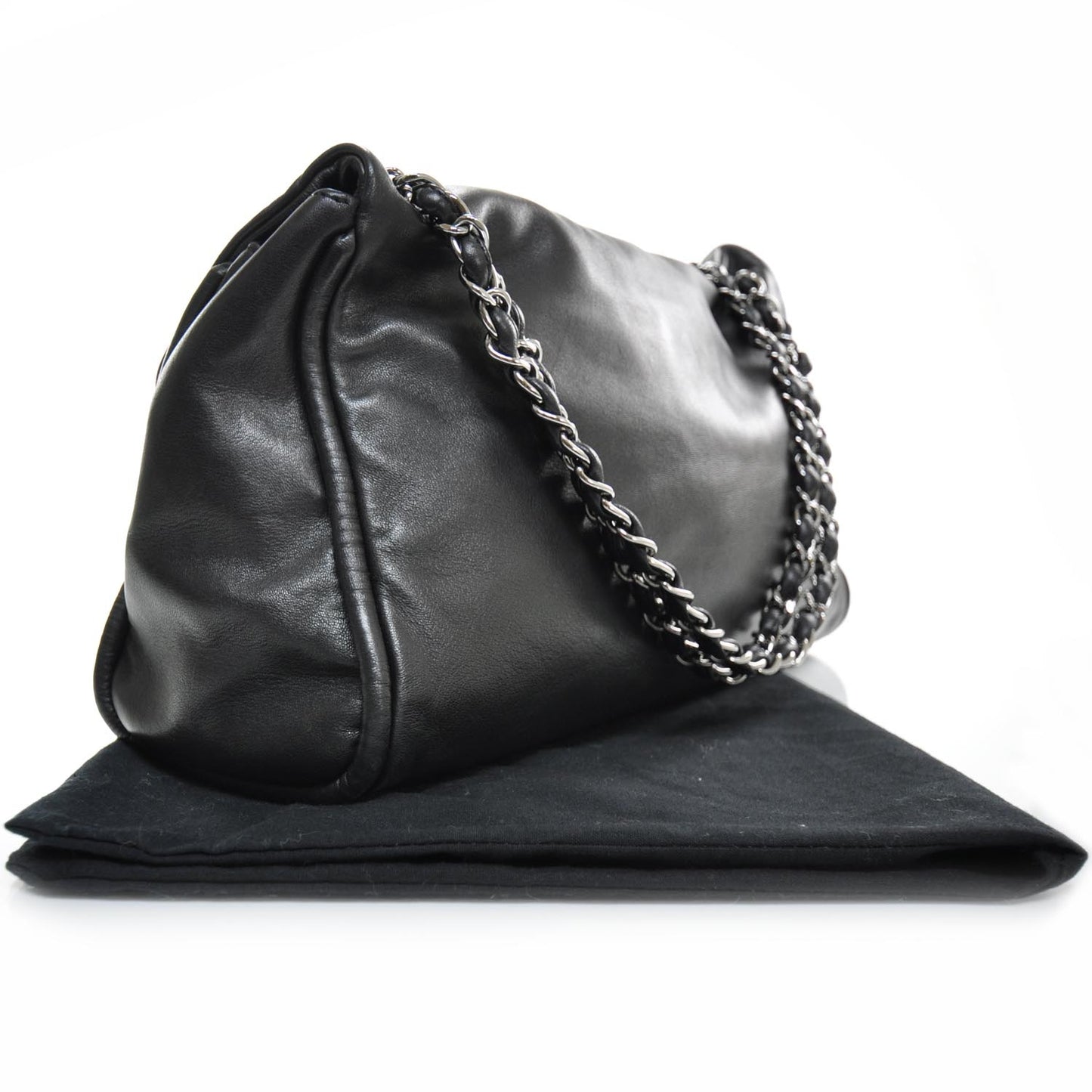 Lambskin Double Mademoiselle Jumbo Flap Black