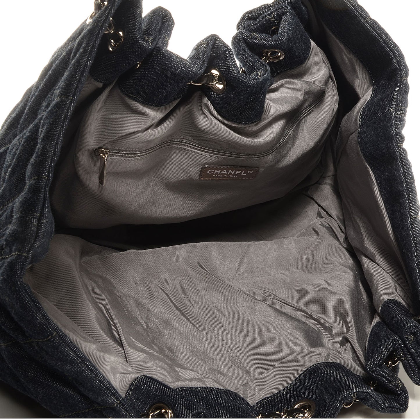 Denim Quilted Stretch Spirit Large Cabas Tote Blue