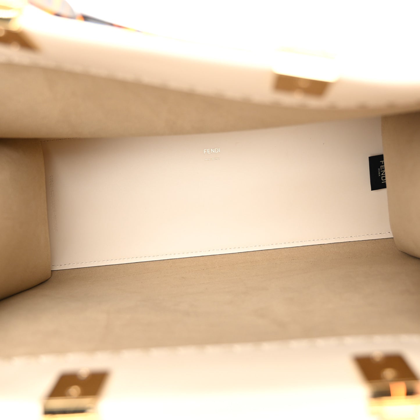 Vitello King Plexiglass Medium Fendi Sunshine Shopper Tote White Ice