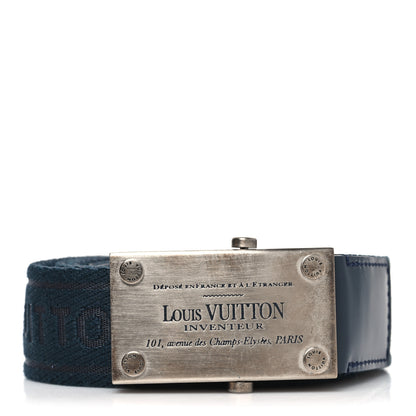 Louis Vuitton Bengale Inventeur Belt 90 36 Navy 1 of 6