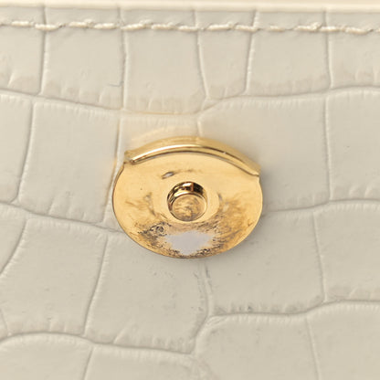 Saint Laurent Calfskin Crocodile Embossed Medium Monogram Sunset Blanc Vintage 12 of 12