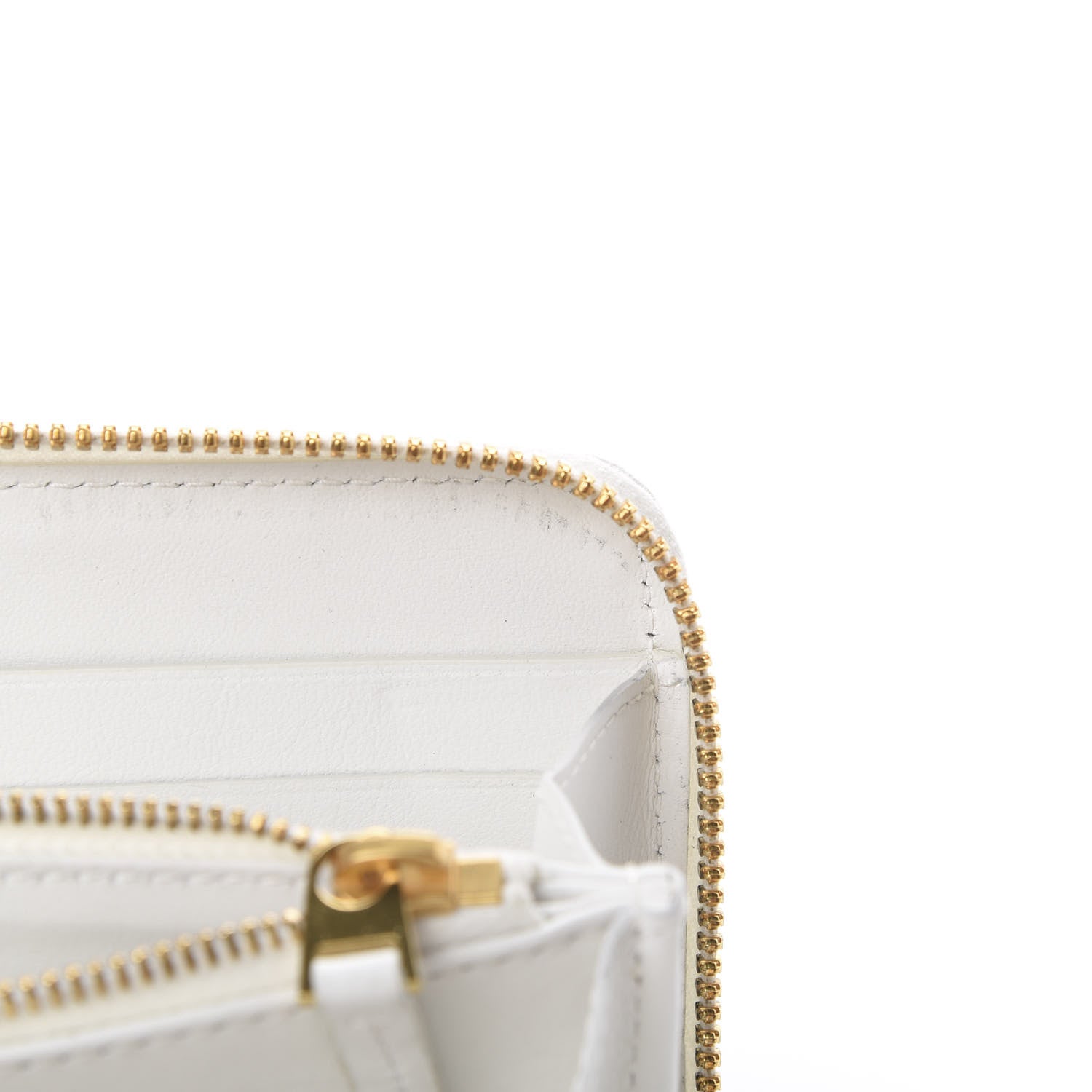 Bottega Veneta Calfskin Intrecciato Zip Around Wallet White 7 of 8