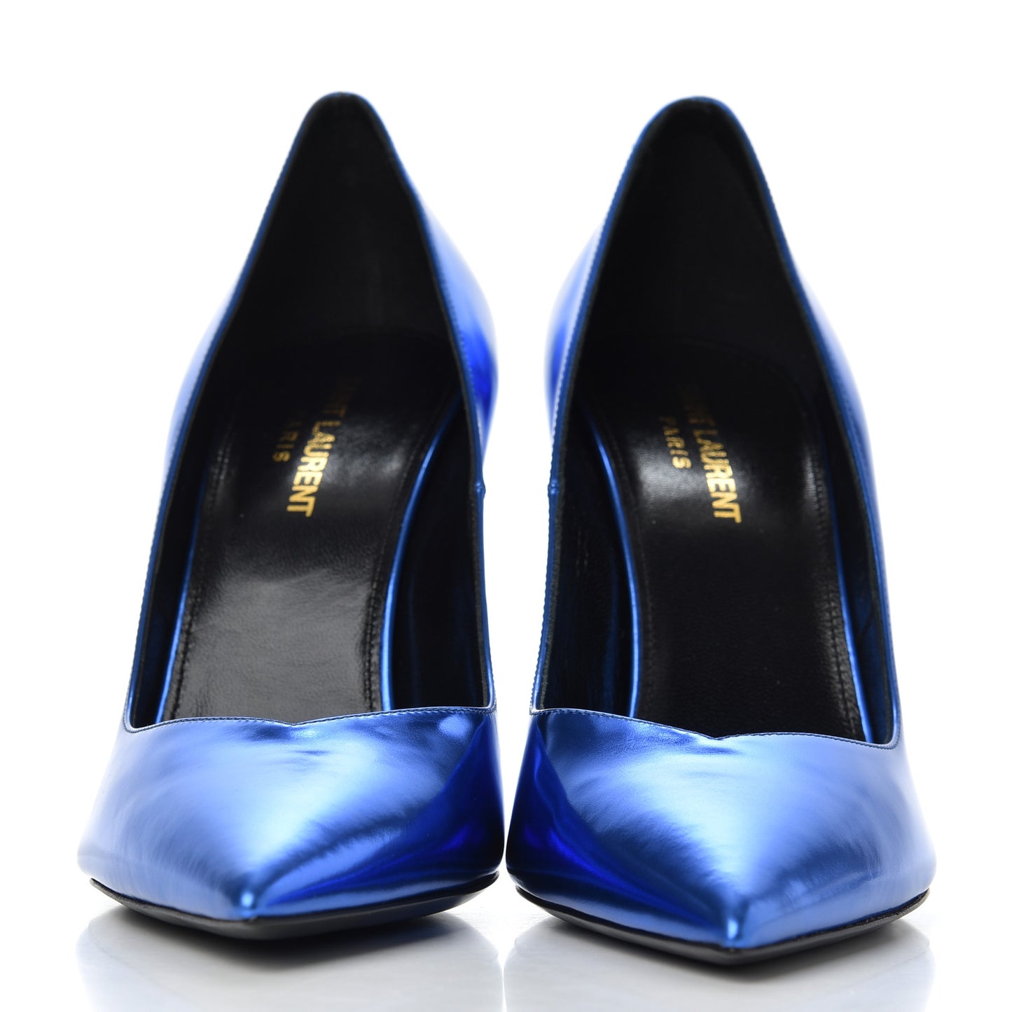Metallic Calfskin Kiki 100 Pumps 39.5 Blue
