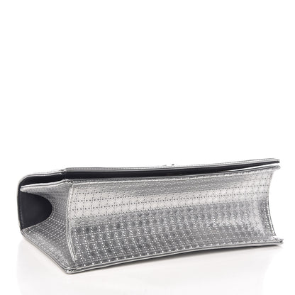 Christian Dior Metallic Patent Micro-Cannage Medium Diorama Flap Bag Silver 4 of 10