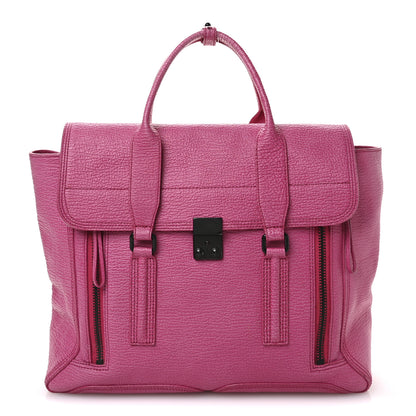 3.1 Phillip Lim Textured Calfskin Large Pashli Satchel Bright Fuchsia 1 of 14