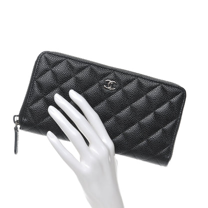 Chanel Caviar Quilted Large Gusset Zip Around Wallet Black 2 of 9