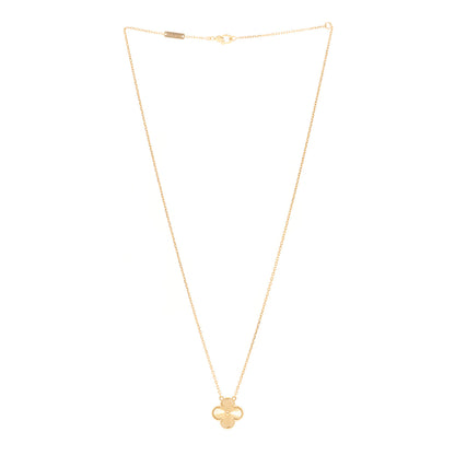 Van Cleef & Arpels 18K Yellow Gold Guilloche Vintage Alhambra Pendant Necklace 3 of 5