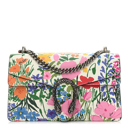 Gucci X KEN SCOTT New Shangai Calfskin Jardin D'Avril Floral Print Small Dionysus Shoulder Bag Ivory Pink 1 of 8