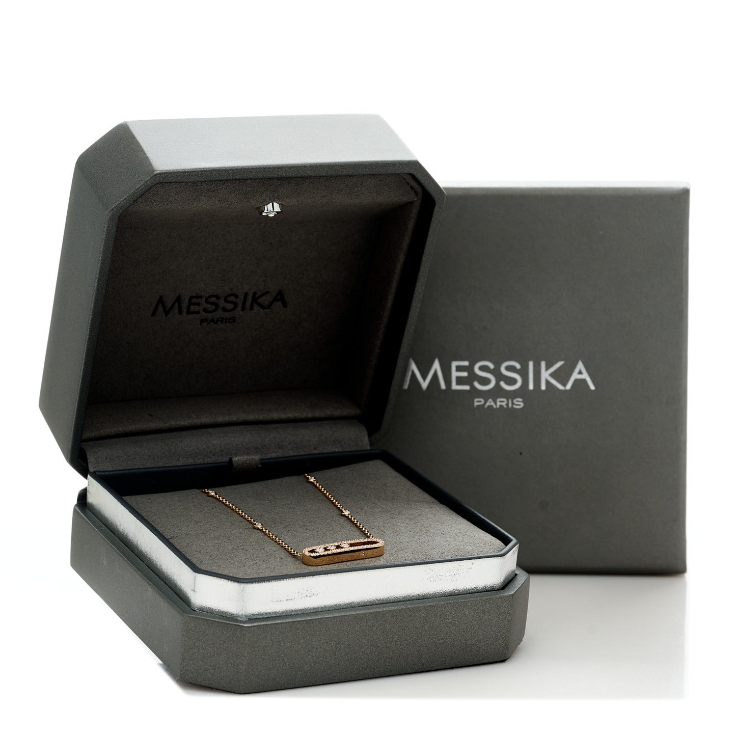 18K Rose Gold Diamond Baby Move Classic Pave Necklace
