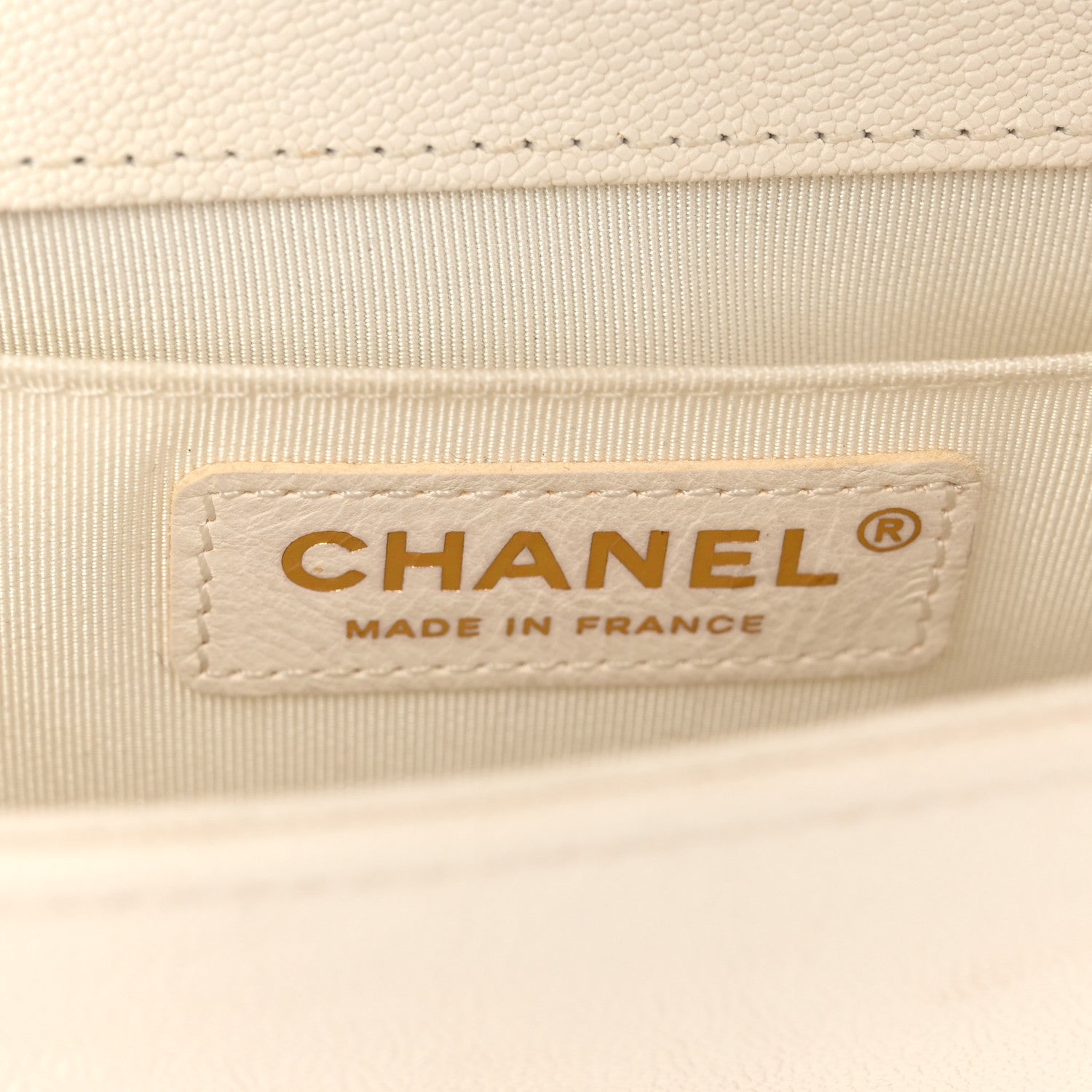Chanel Caviar Chevron Quilted Small Boy Flap White 6 of 10